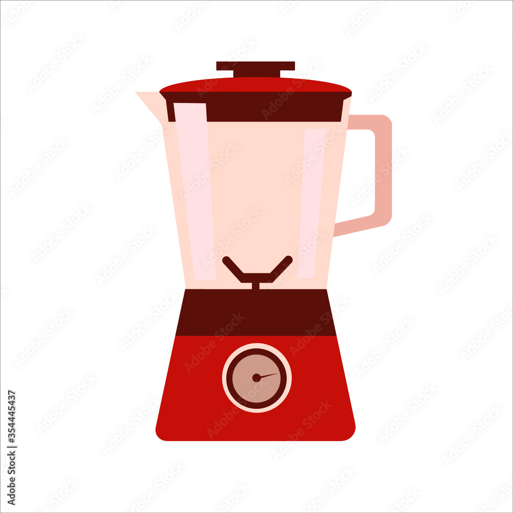 Vector illustration of blender. Blender for home kitchen. For you design isolated on white. Flat vector illustration. Vector illustration of blender. Blender for home kitchen. For you design isolated on white. Flat vector illustration.