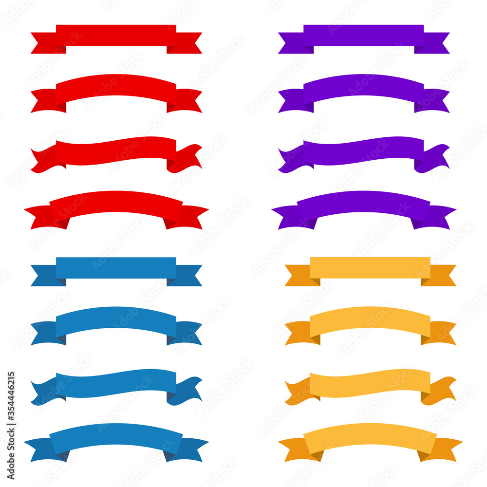 Ribbon, banner vector set . Flat color ribbons . Set banners on white backgraund.10 EPS