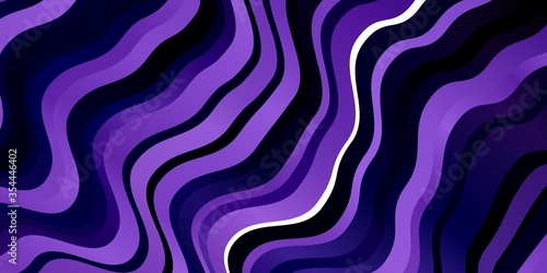 Dark Purple vector template with curves. Abstract gradient illustration with wry lines. Smart design for your promotions.