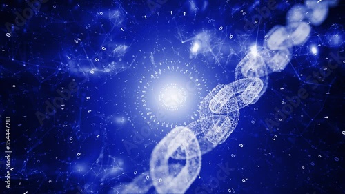 Wallpaper Mural Concept business technology 3d chain animation on digital computer background. Torontodigital.ca