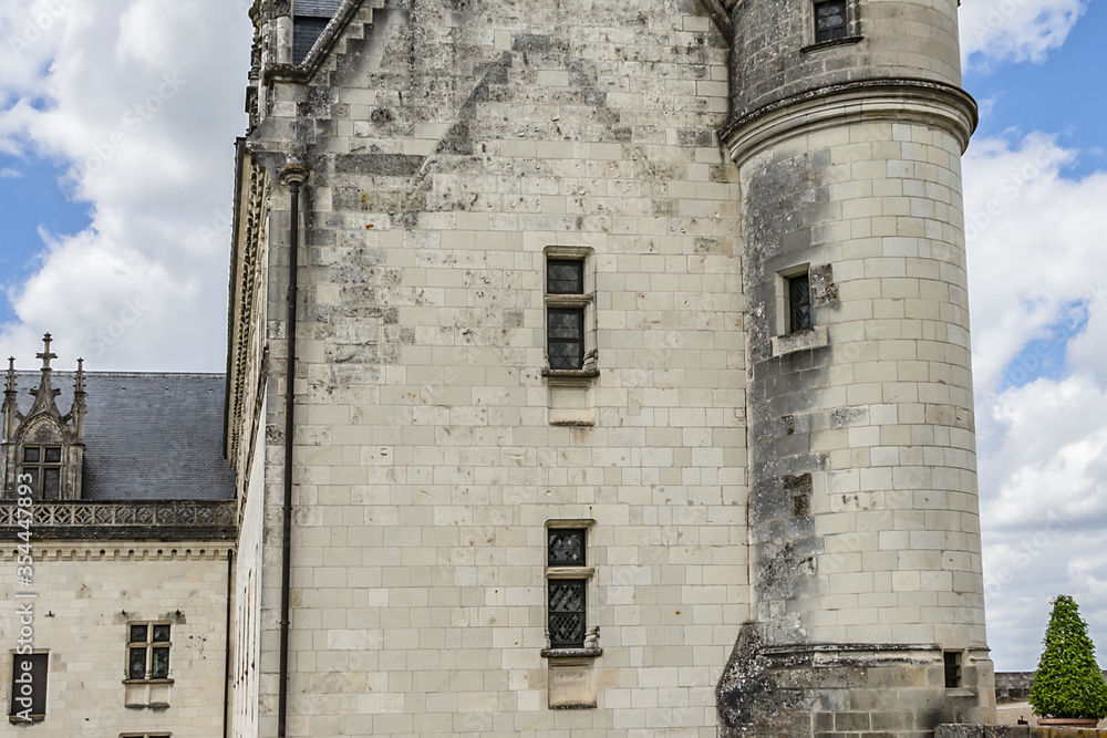 Beautiful medieval castle - Chateau d'Amboise (late 15th century); UNESCO World Heritage Site. Amboise, Indre-et-Loire, Loire Valley, France.