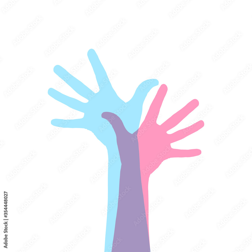 two crossed hands silhouette. help and support concept. two crossed hands silhouette. help and support concept.