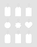 Set of sale tags and labels, template shopping labels. Blank, discount and price tags on paper. Special offer. Vintage. Vector illustration.