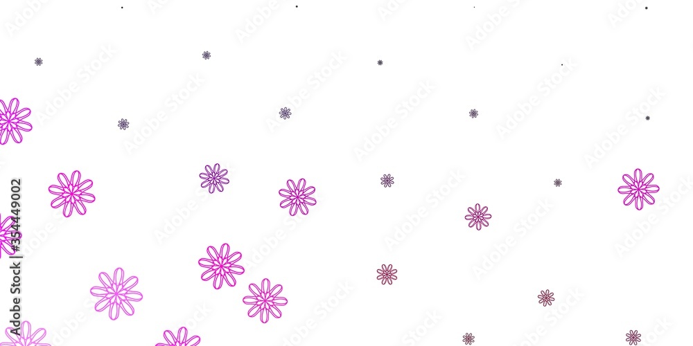 Light Purple, Pink vector doodle pattern with flowers. Light Purple, Pink vector doodle pattern with flowers.