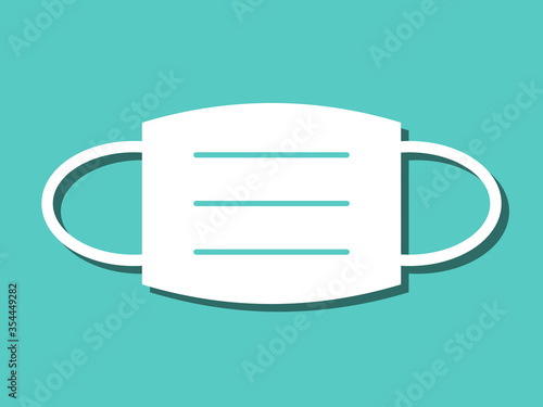 Simple Face Mask with Shadow Icon. Vector Image.