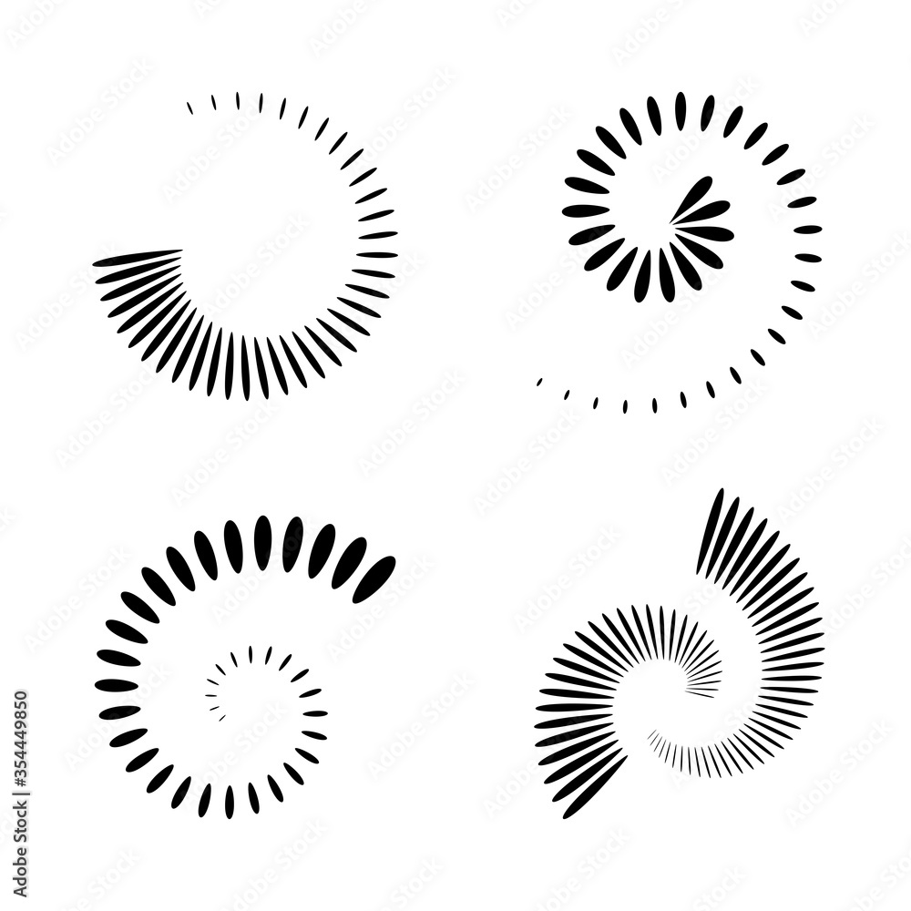 Fototapeta premium Abstract spiral icons. Design elements set.