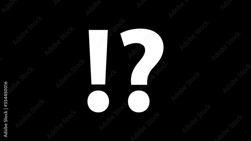 question mark and exclamation point on glitch old screen display animation. Retro, colorful video footage, 4K question mark and exclamation point on glitch old screen display animation. Retro, colorful video footage, 4K