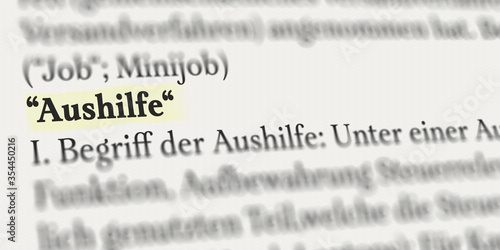 Aushilfe Definition im Buch markiert