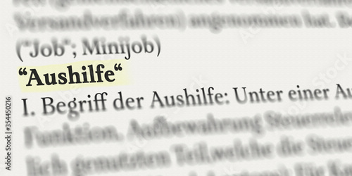 Aushilfe Definition im Buch markiert photo