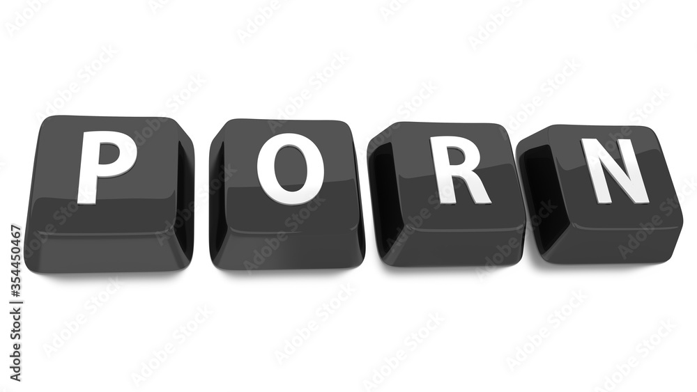 PORN written in white on black computer keys. 3d illustration. Isolated background. PORN written in white on black computer keys. 3d illustration. Isolated background.