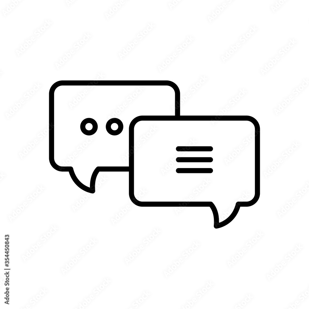 squared speech bubbles icon, line style squared speech bubbles icon, line style