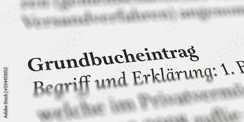 Fotografie Grundbucheintrag Definition