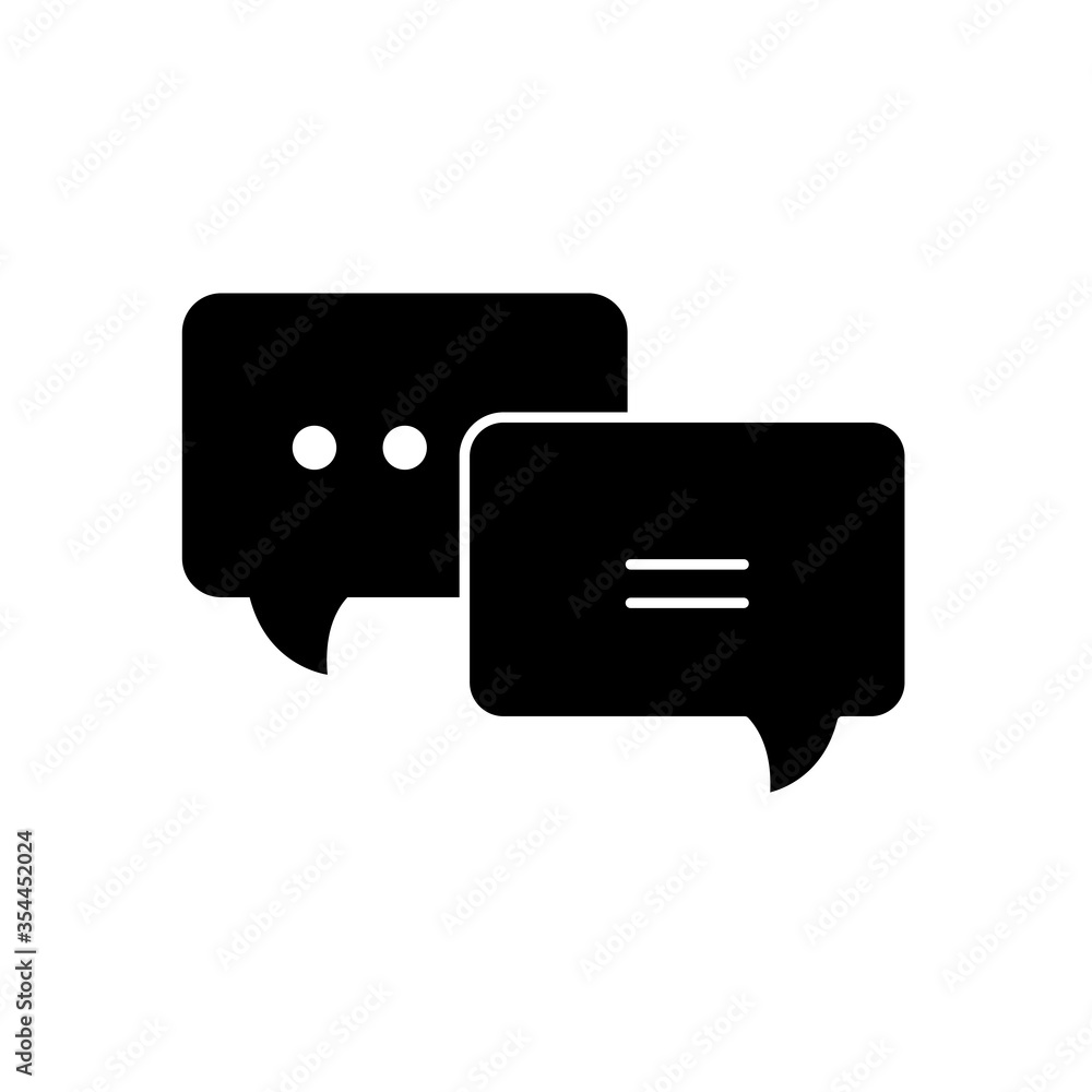 Fototapeta premium squared speech bubbles icon, silhouette style