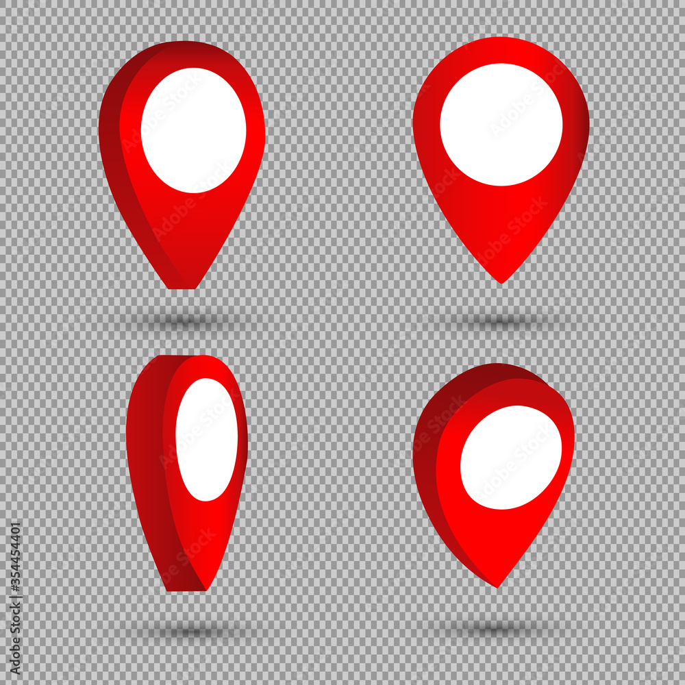 Fototapeta premium 3d map pointer pin isolated on gray background