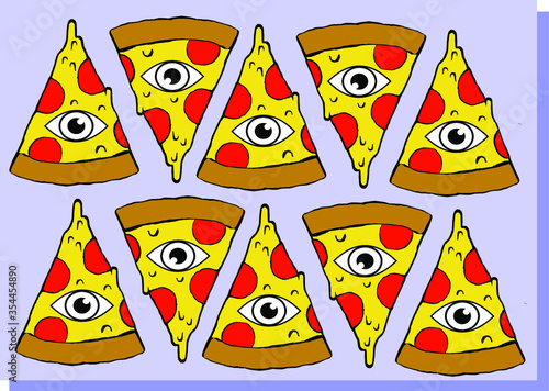 Illustration pizza gate pattern vector