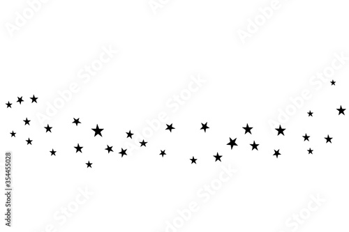 Stars on a white background. Black star shooting with an elegant star.