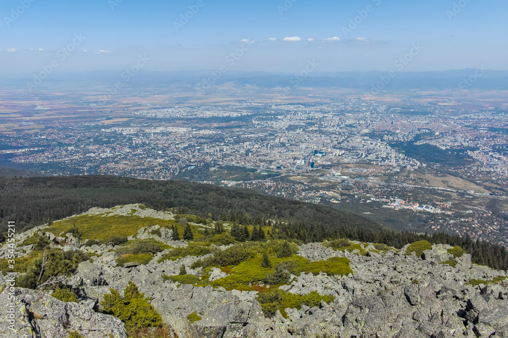 Panorama of Sofia fromVitosha Mountain, Bulgaria