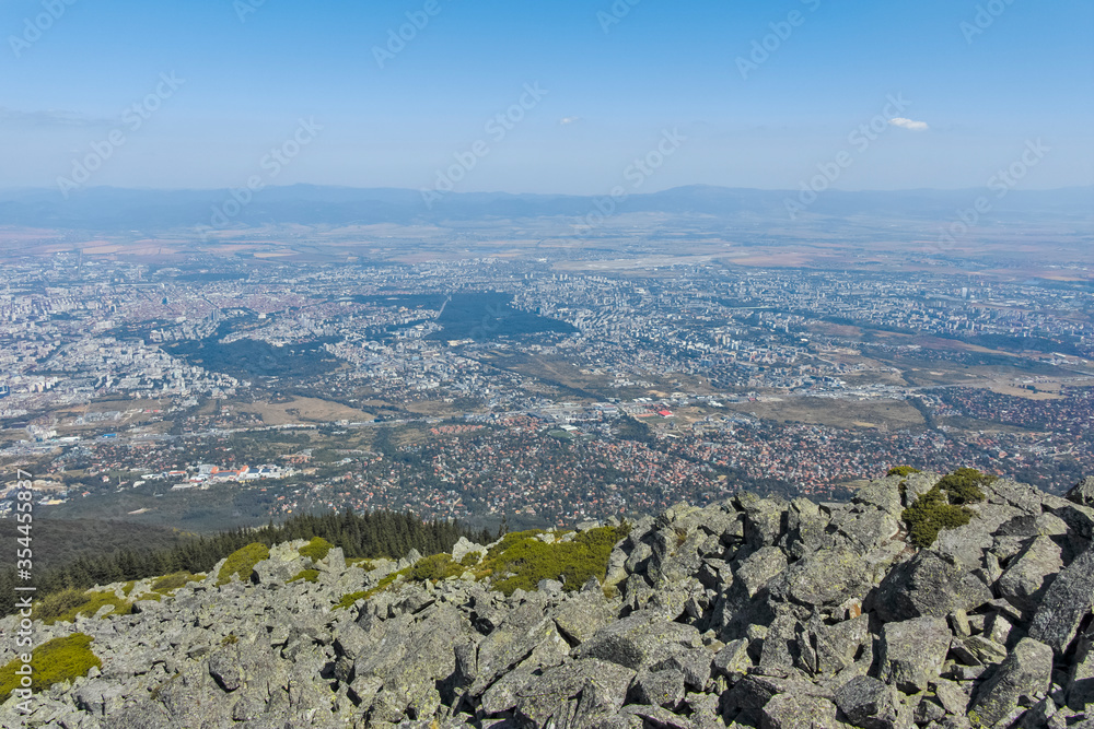 Panorama of Sofia fromVitosha Mountain, Bulgaria