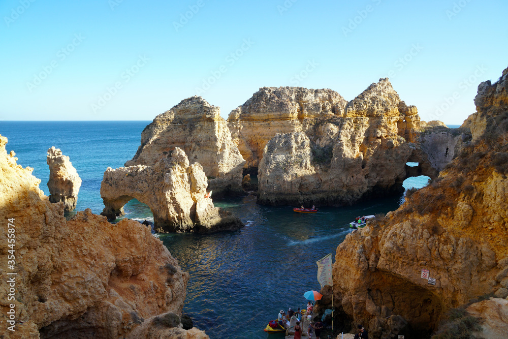 beautiful rock formations and cliffs at Ponte Piedade in Lagos