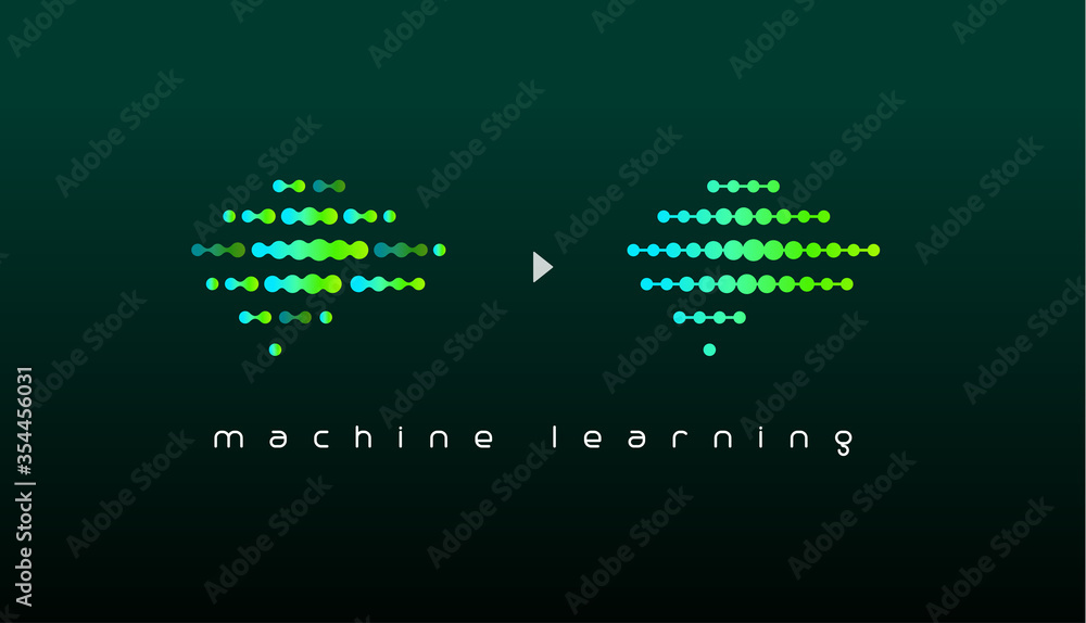 Machine learning logo. Artificial intelligence innovation emblem ...
