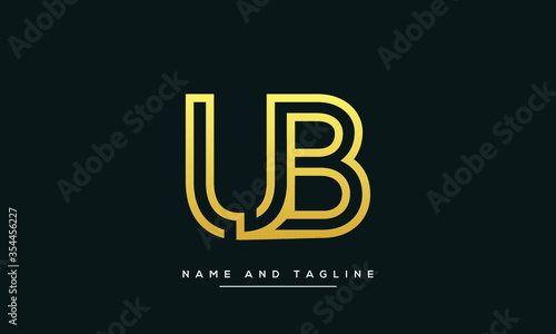 alphabet letters monogram icon logo UB or BU photo