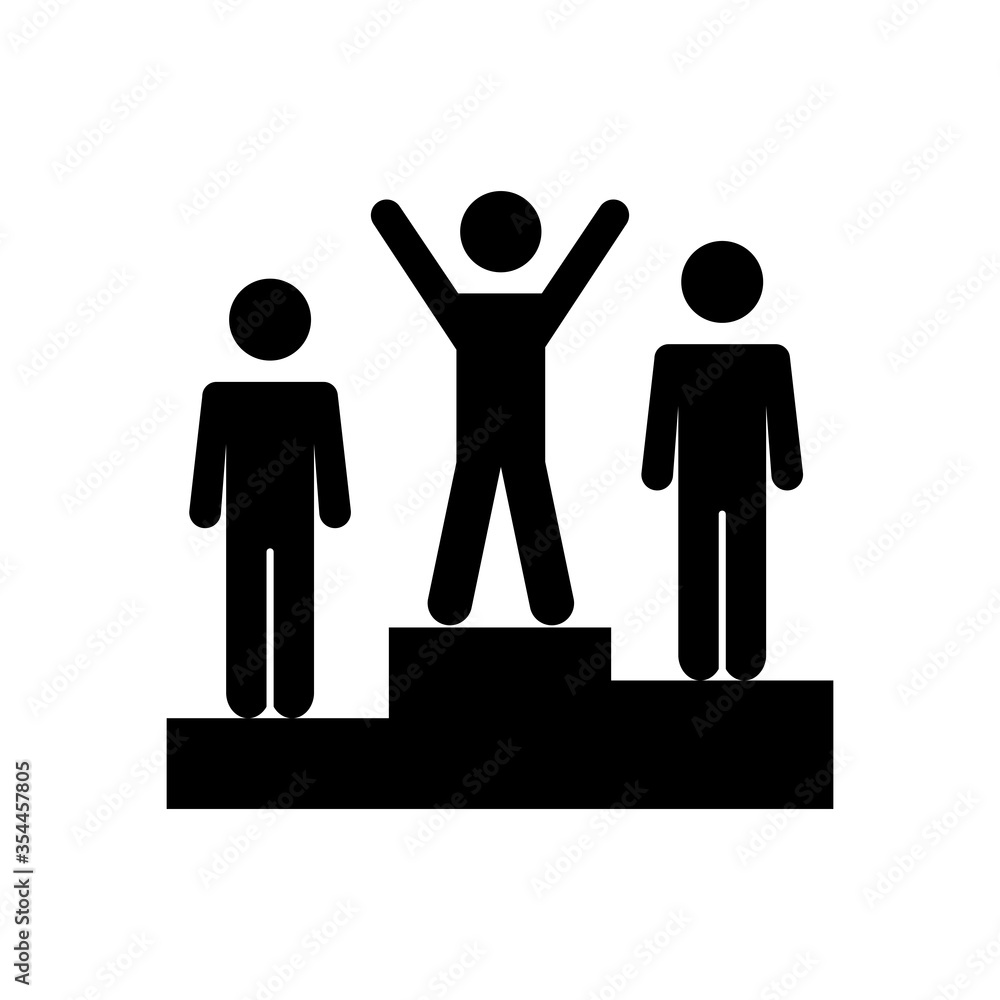 Pictogram people standing on the podium, silhouette style Pictogram people standing on the podium, silhouette style