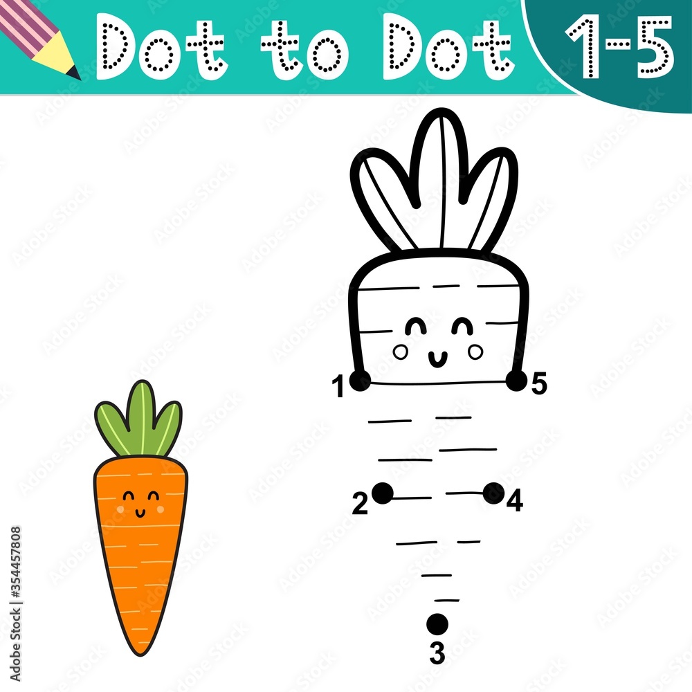 Connect the digits and draw a funny carrot Connect the digits and draw a funny carrot