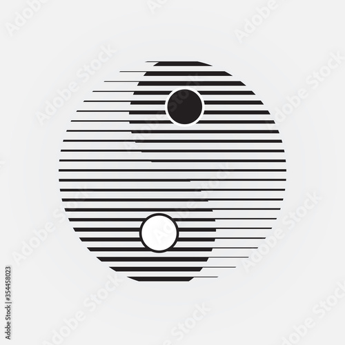 Abstract yin yang symbol geometric line concept