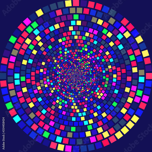 Colorful Dotted Halftone Vector Spiral Color Pattern or Texture