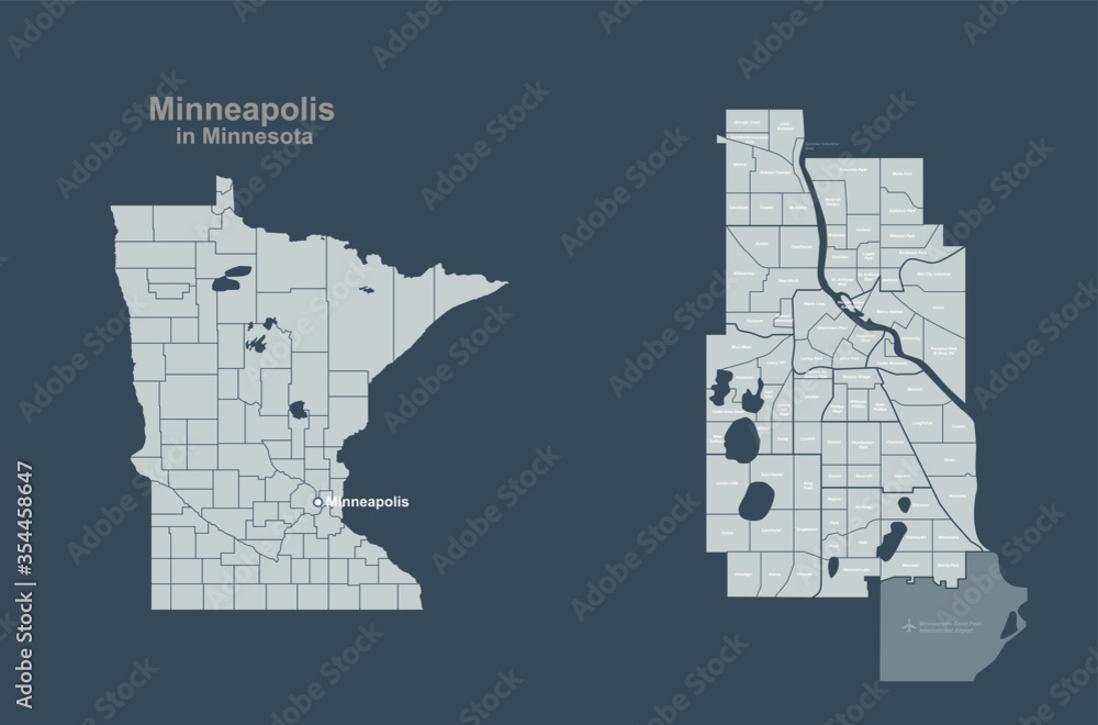 Map of minneapolis hi-res stock photography and images - Alamy