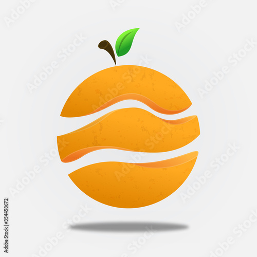 Orange fruit slice circle concept isolated