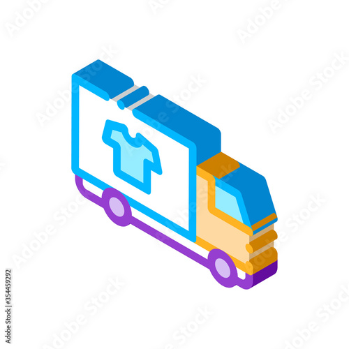Laundry Service Delivery vector isometric sign. color isolated symbol illustration