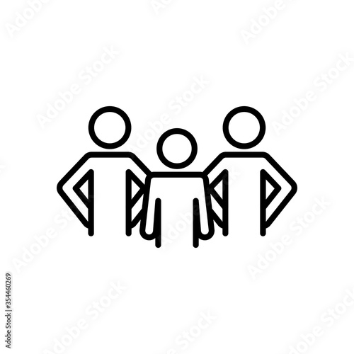 pictogram people standing icon  line style