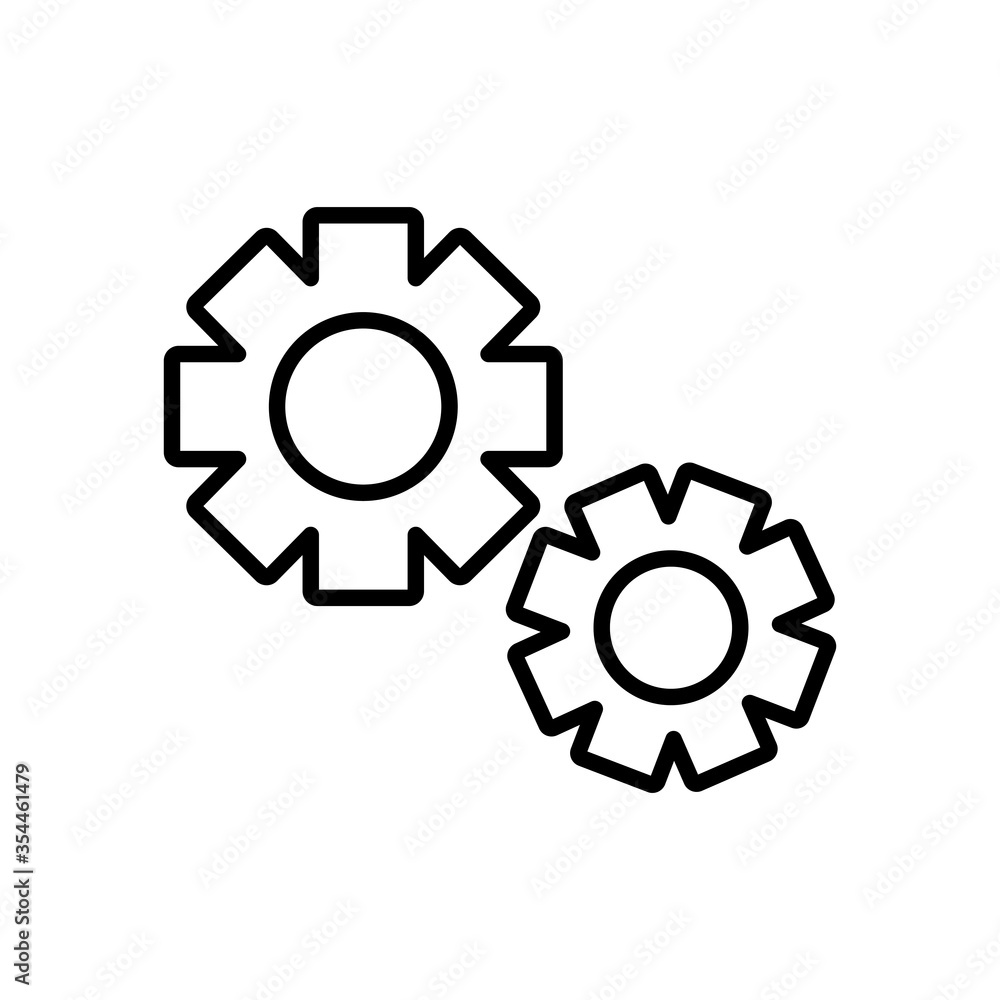 gears wheels icon, line style