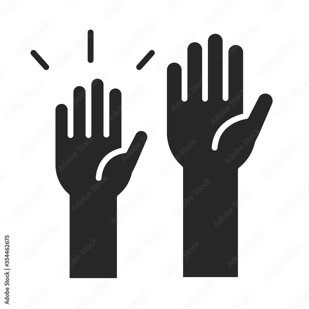 donation charity volunteer help social raised hands silhouette style icon