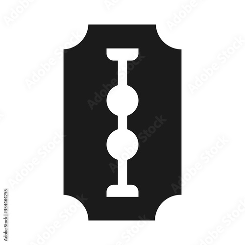 razor blade icon, silhouette style