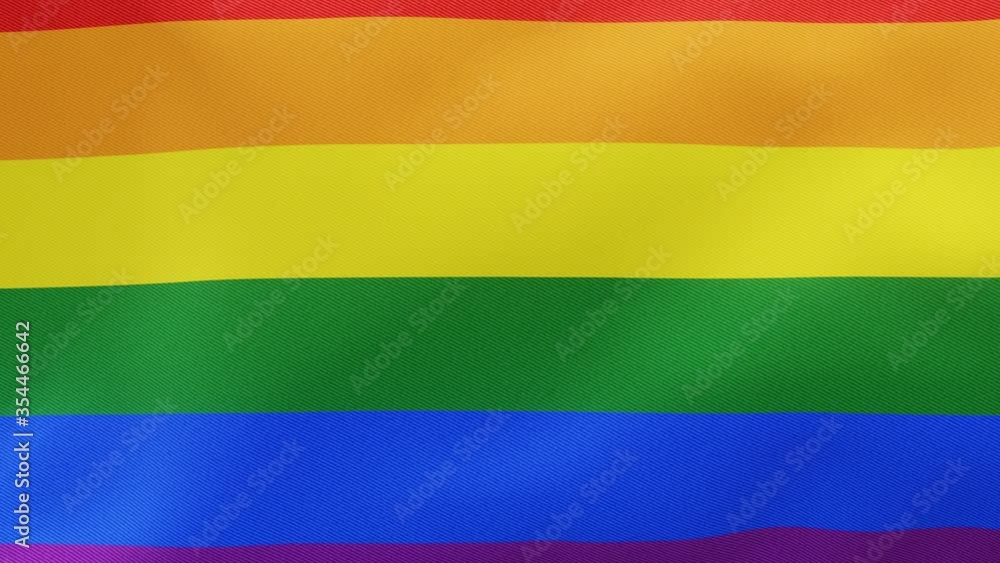 LGBT flag Gay Lesbian Gender unfolding waving on green screen alpha transition 3d Render LGBT flag Gay Lesbian Gender unfolding waving on green screen alpha transition 3d Render