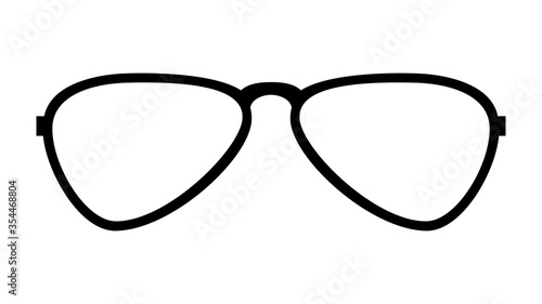 Stylized Eyeglasses Icon. Vector Image.