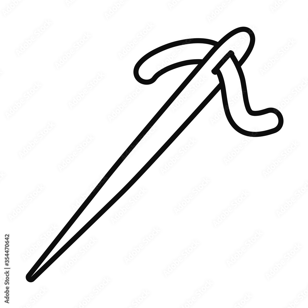 sewing needle icon, line style sewing needle icon, line style