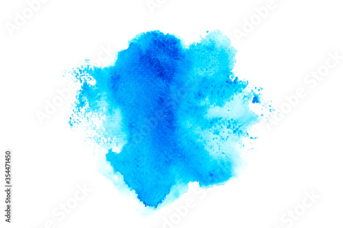 blue watercolor paint splashes