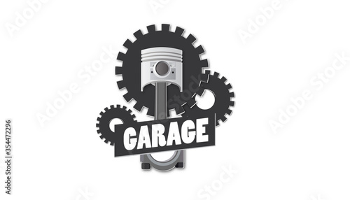 piston Logo Design Vector Template.papercut style.