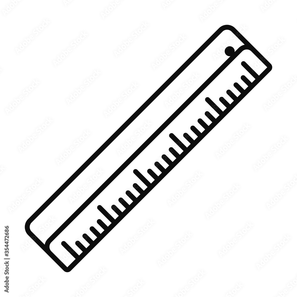 ruler icon image, line style