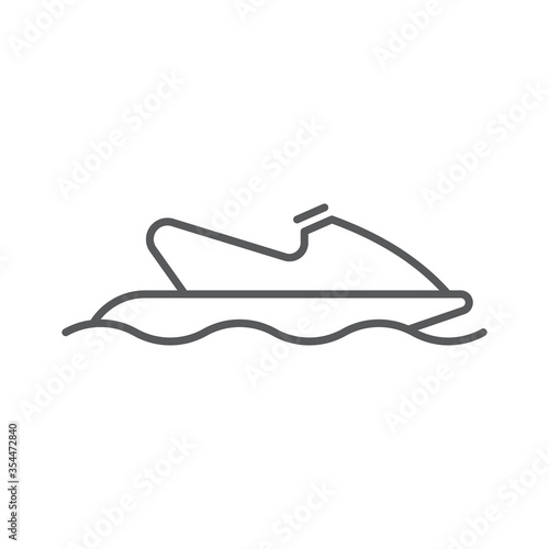 Water Scooter vector icon symbol sea sport isolated on white background