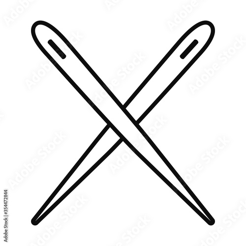 crossed needles icon, line style