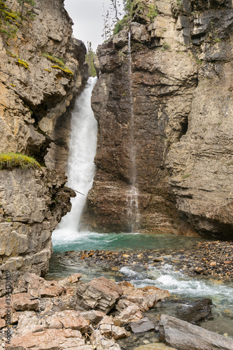 Upper Waterfall on Johnston Canyon Hike in Banff National Park, Canada