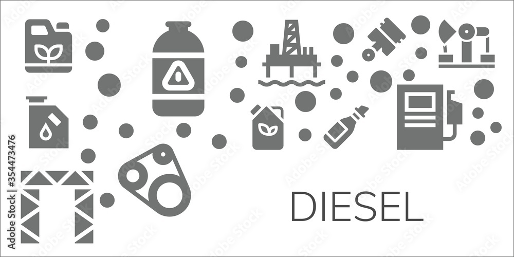 Modern Simple Set of diesel Vector filled Icons Modern Simple Set of diesel Vector filled Icons