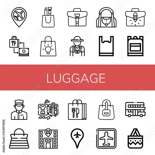 Set of luggage icons