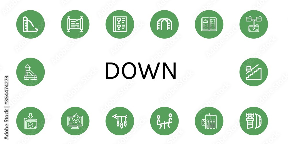 Set of down icons Set of down icons