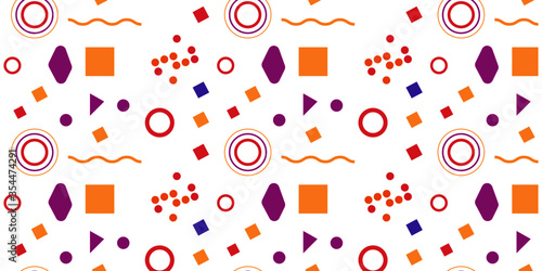 Memphis geometric shapes patterns. Memphis design elements. Retro funky graphic, 90s trends designs and vintage geometric print illustration element. Colorful memphis style backgrounds vector.