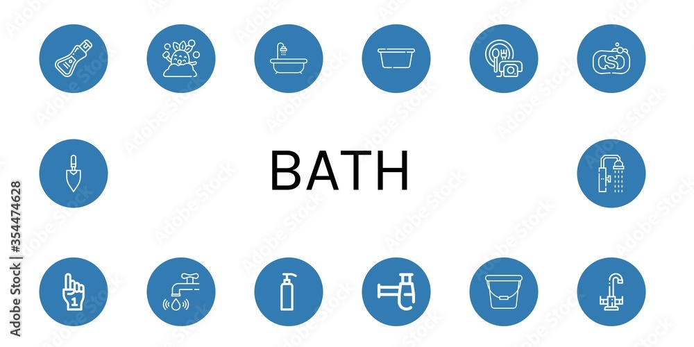 Set of bath icons Set of bath icons